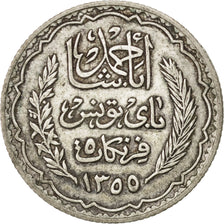 TUNISIA, 5 Francs, 1934, Paris, KM #261, VF(30-35), Silver, 5.02