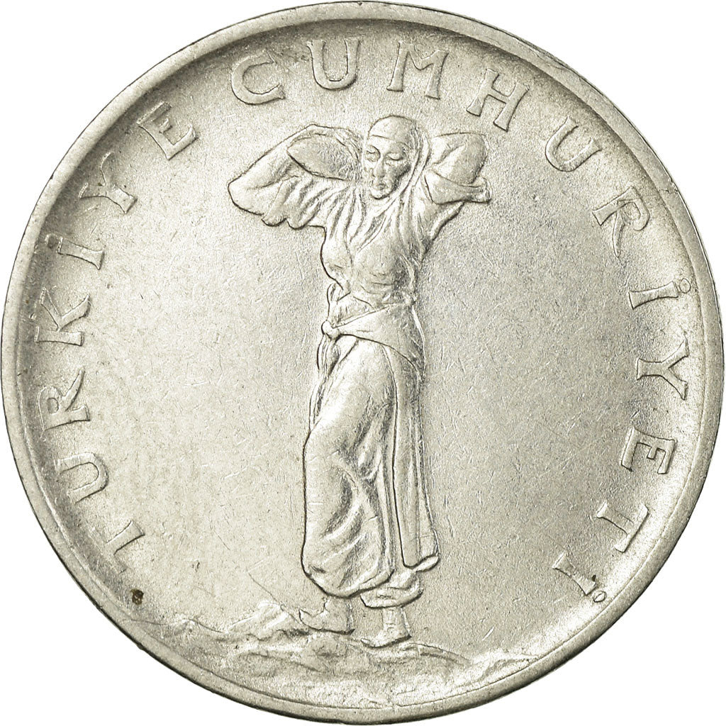 Moneta, Turchia, 25 Kurus, 1966, BB, Acciaio inossidabile, KM:892.2