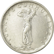Moneta, Turchia, 25 Kurus, 1966, BB, Acciaio inossidabile, KM:892.2