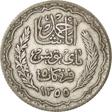 TUNISIA, 5 Francs, 1934, Paris, KM #261, VF(30-35), Silver, 4.95