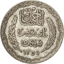 TUNISIA, 5 Francs, 1934, Paris, KM #261, EF(40-45), Silver, 4.96
