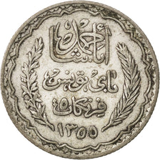 TUNISIA, 5 Francs, 1934, Paris, KM #261, EF(40-45), Silver, 5.00