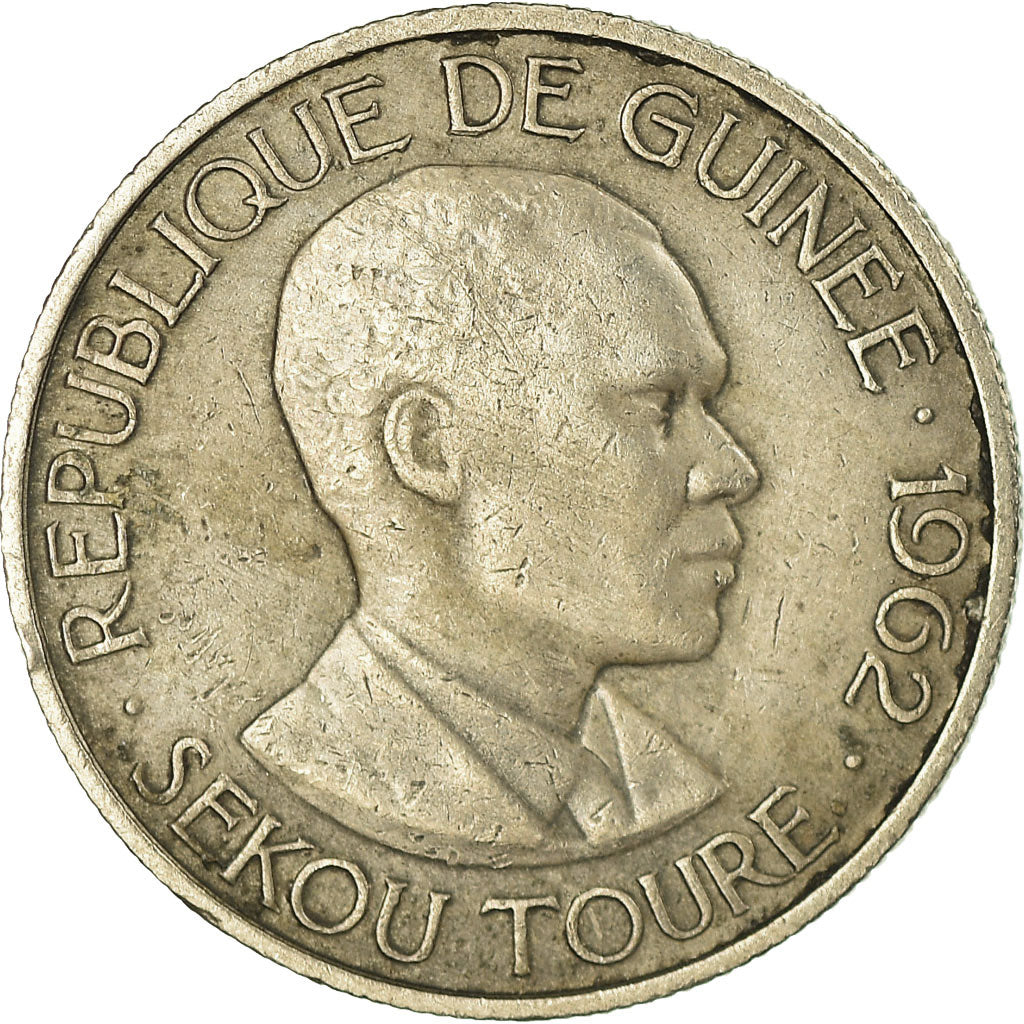 Coin, Guinea, 5 Francs, 1962, EF(40-45), Copper-nickel, KM:5