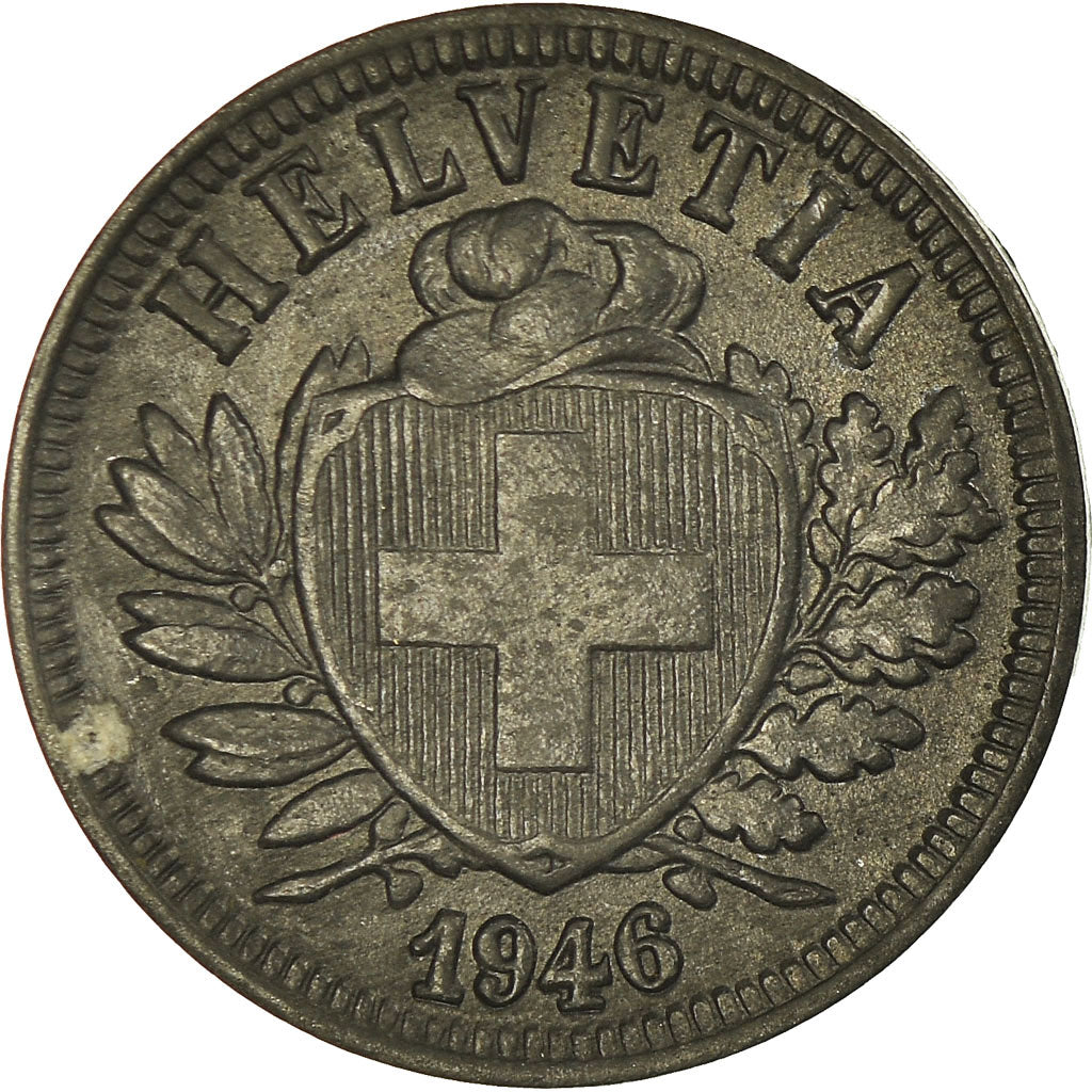 Coin, Switzerland, 2 Rappen, 1946, Bern, EF(40-45), Zinc, KM:4.2b