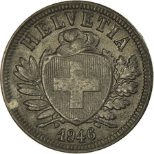 Coin, Switzerland, 2 Rappen, 1946, Bern, EF(40-45), Zinc, KM:4.2b
