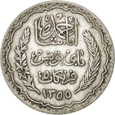TUNISIA, 5 Francs, 1934, Paris, KM #261, AU(50-53), Silver, 4.90