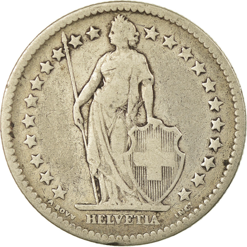 Coin, Switzerland, 2 Francs, 1878, Bern, VF(30-35), Silver, KM:21
