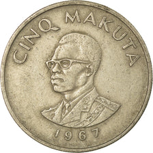 Coin, CONGO, DEMOCRATIC REPUBLIC, 5 Makuta, 1967, EF(40-45), Copper-nickel, KM:9
