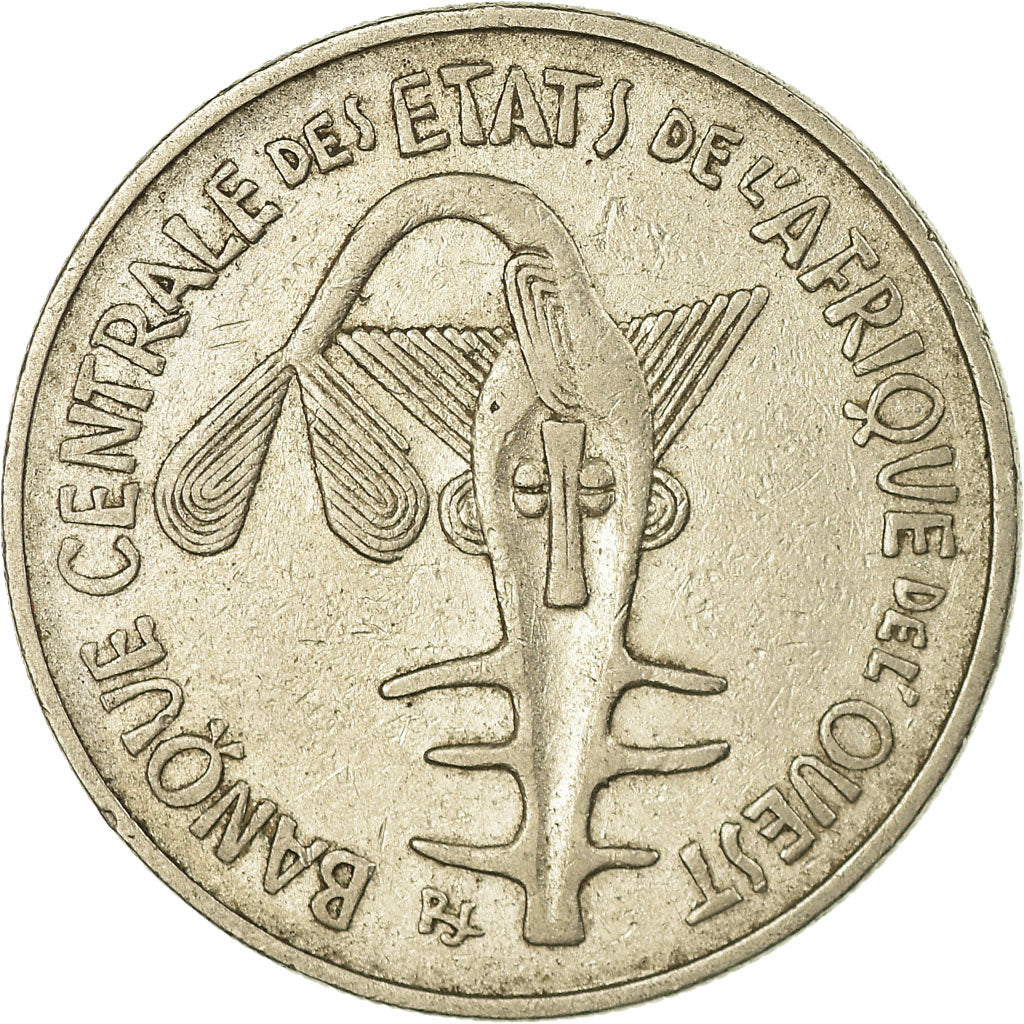Moeda, Estados da África Ocidental, 100 Francs, 1974, EF(40-45), Níquel, KM:4