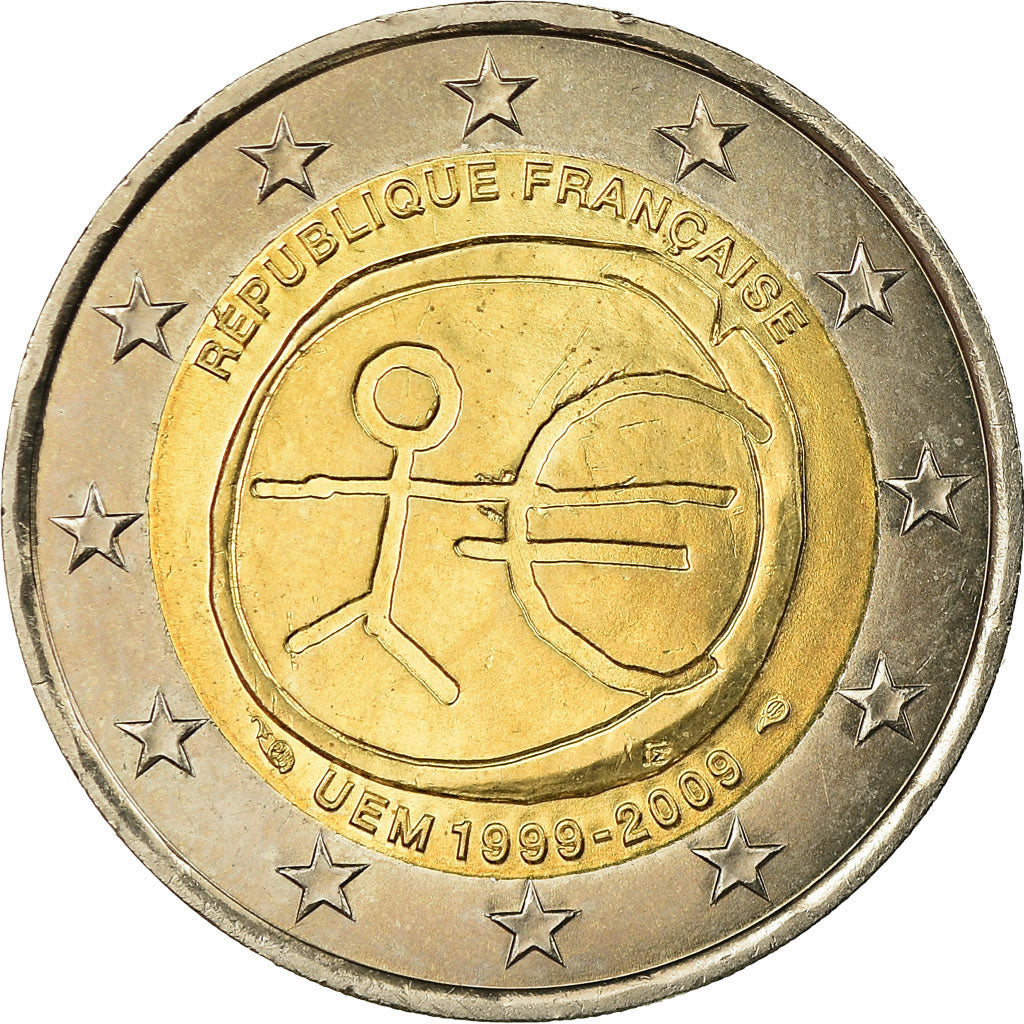 França, 2 Euro, EMU, 2009, MS(63), Bimetálico