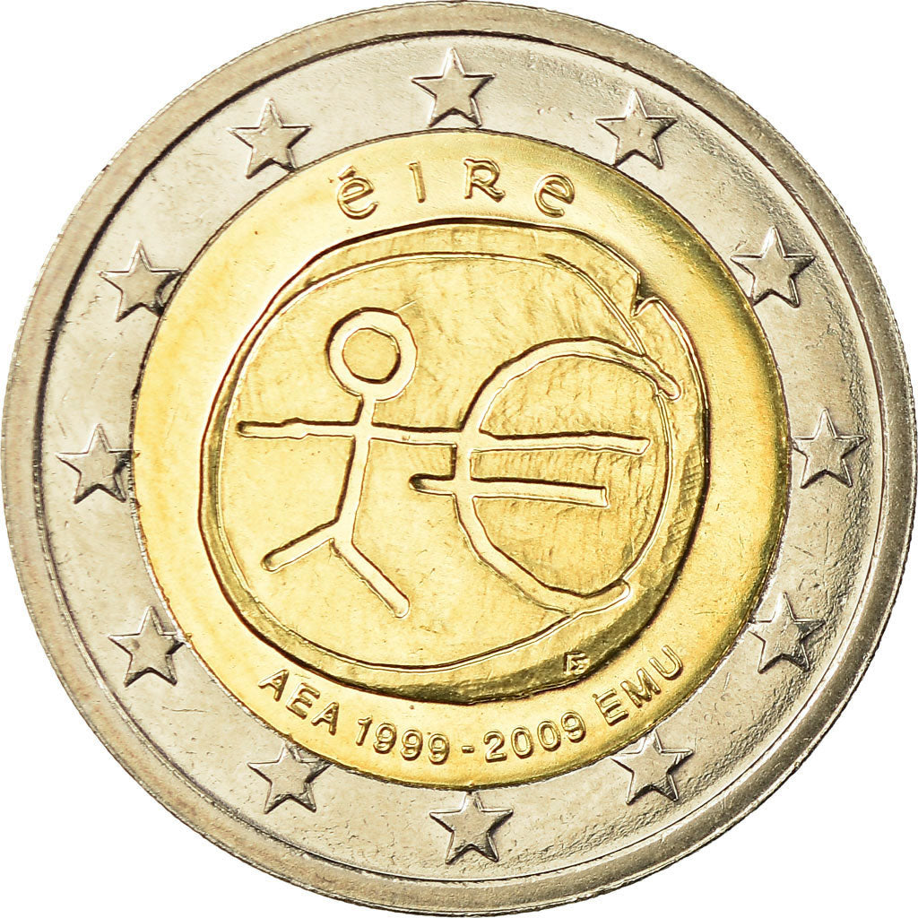 IRELAND REPUBLIC, 2 Euro, EMU, 2009, MS(63), Bi-Metallic