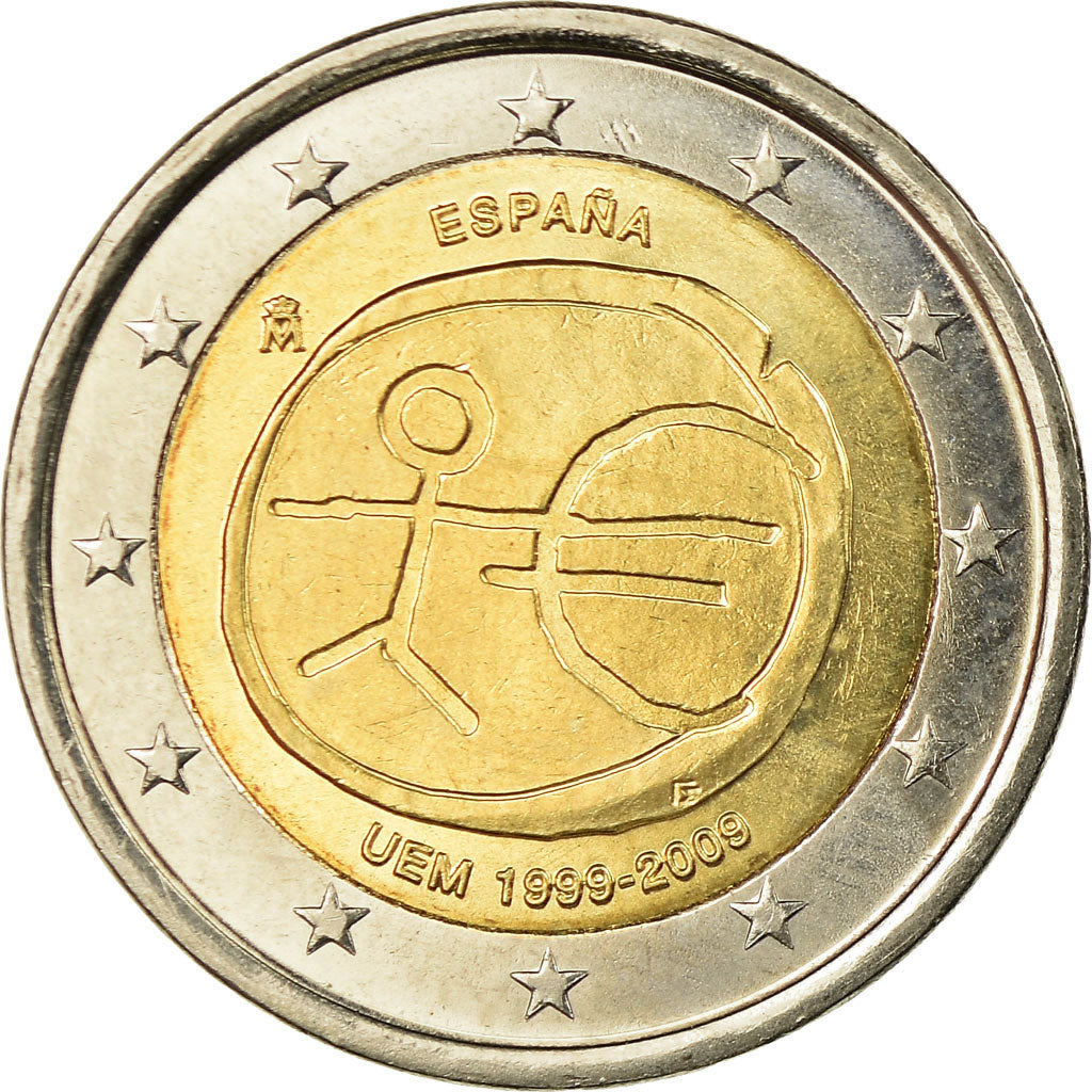Spain, 2 Euro, EMU, 2009, MS(63), Bi-Metallic