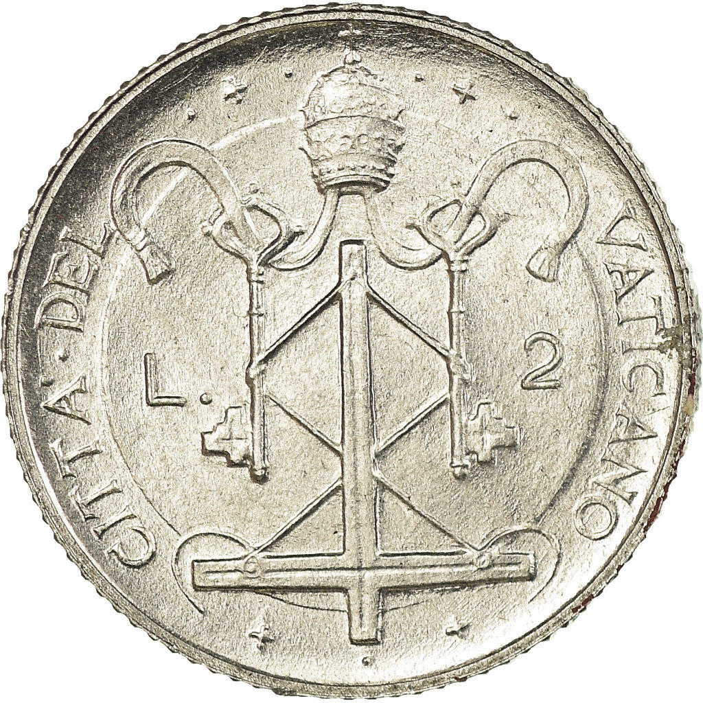 Coin, VATICAN CITY, Paul VI, 2 Lire, 1967, MS(63), Aluminum, KM:93