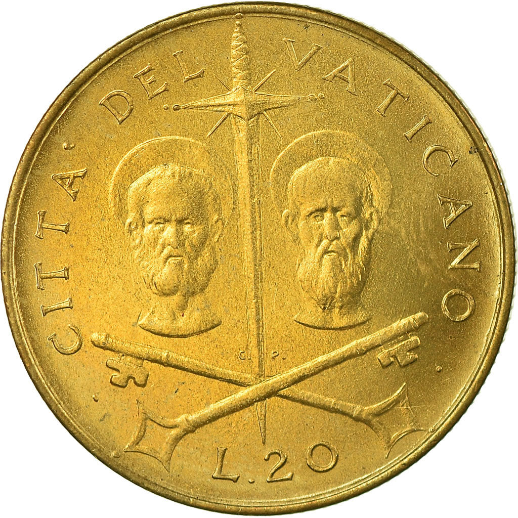 Coin, VATICAN CITY, Paul VI, 20 Lire, 1967, MS(63), Aluminum-Bronze, KM:96