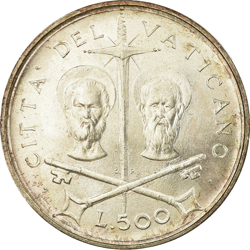 Coin, VATICAN CITY, Paul VI, 500 Lire, 1967, MS(63), Silver, KM:99