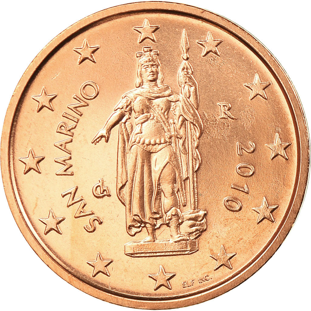 San Marino, 2 Euro Cent, 2010, MS(65-70), Copper Plated Steel, KM:441