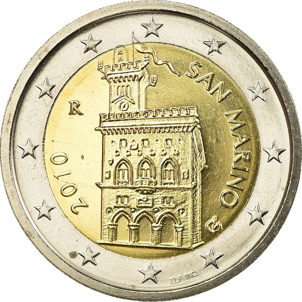 San Marino, 2 Euro, 2010, MS(65-70), Bi-Metallic, KM:486