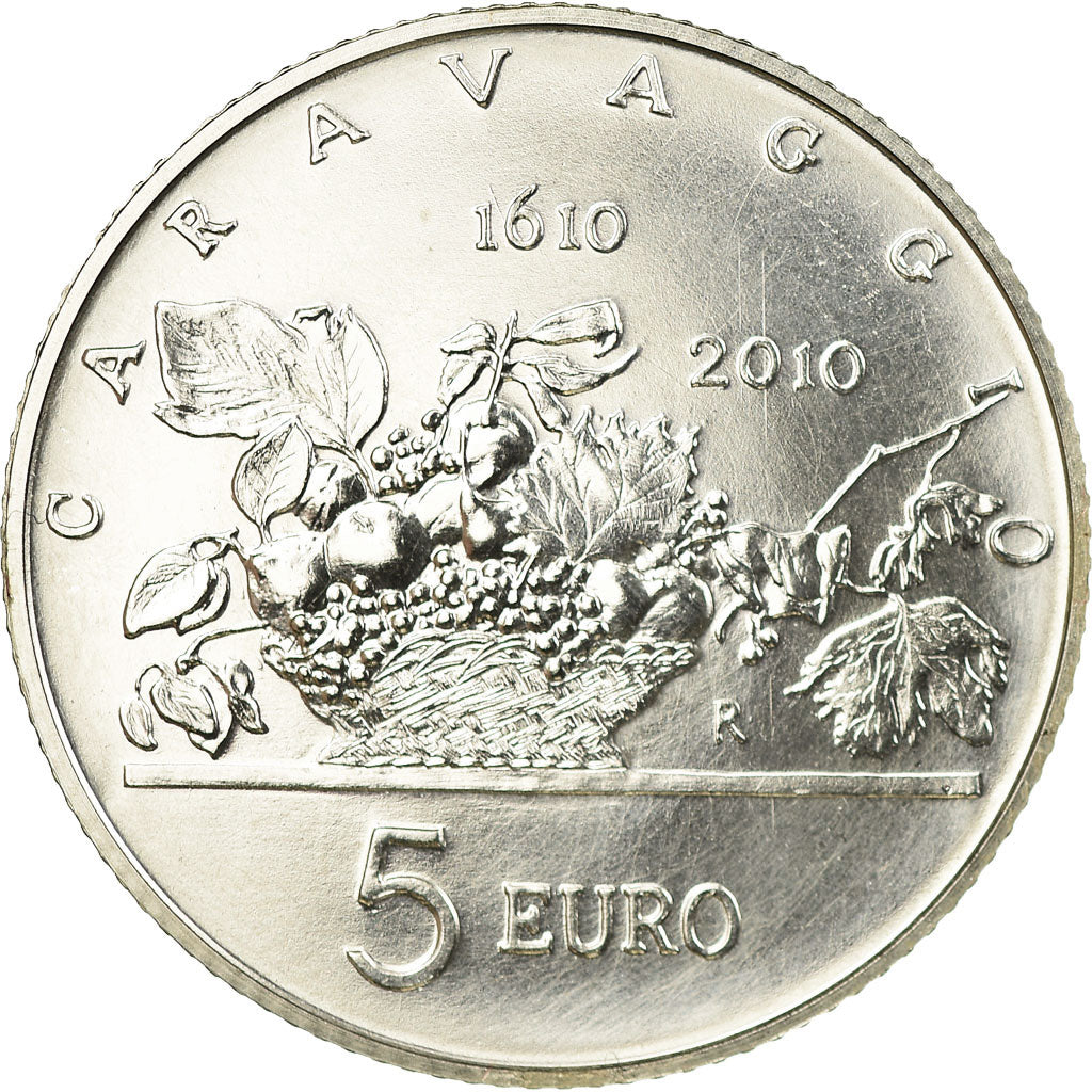 San Marino, 5 Euro, Caravaggio, 2010, MS(65-70), Silver, KM:496