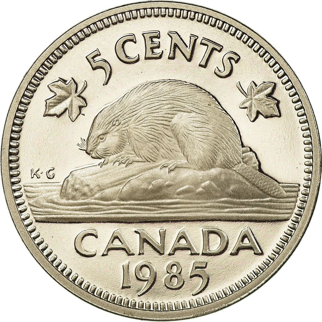 Coin, Canada, Elizabeth II, 5 Cents, 1985, Royal Canadian Mint, Ottawa, Proof