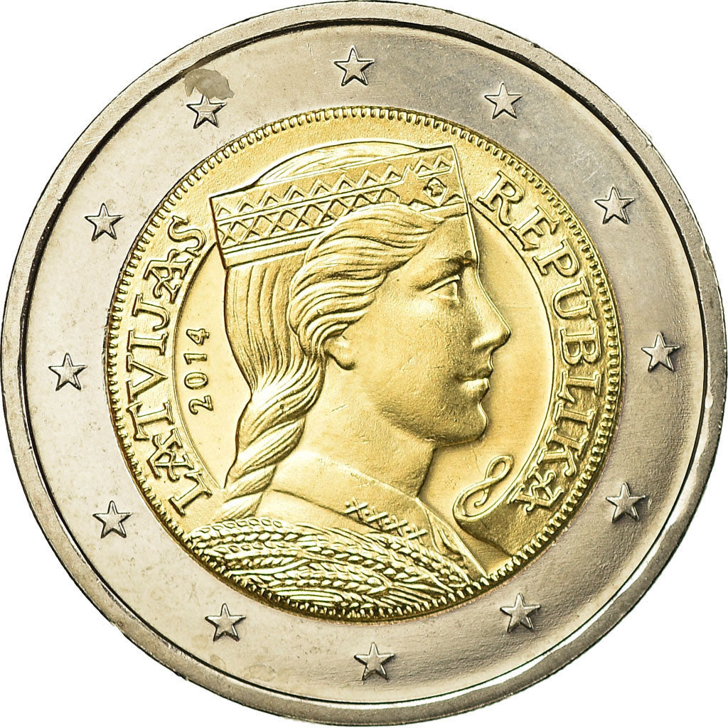 Lettonia, 2 Euro, 2014, SPL, Bi-metallico