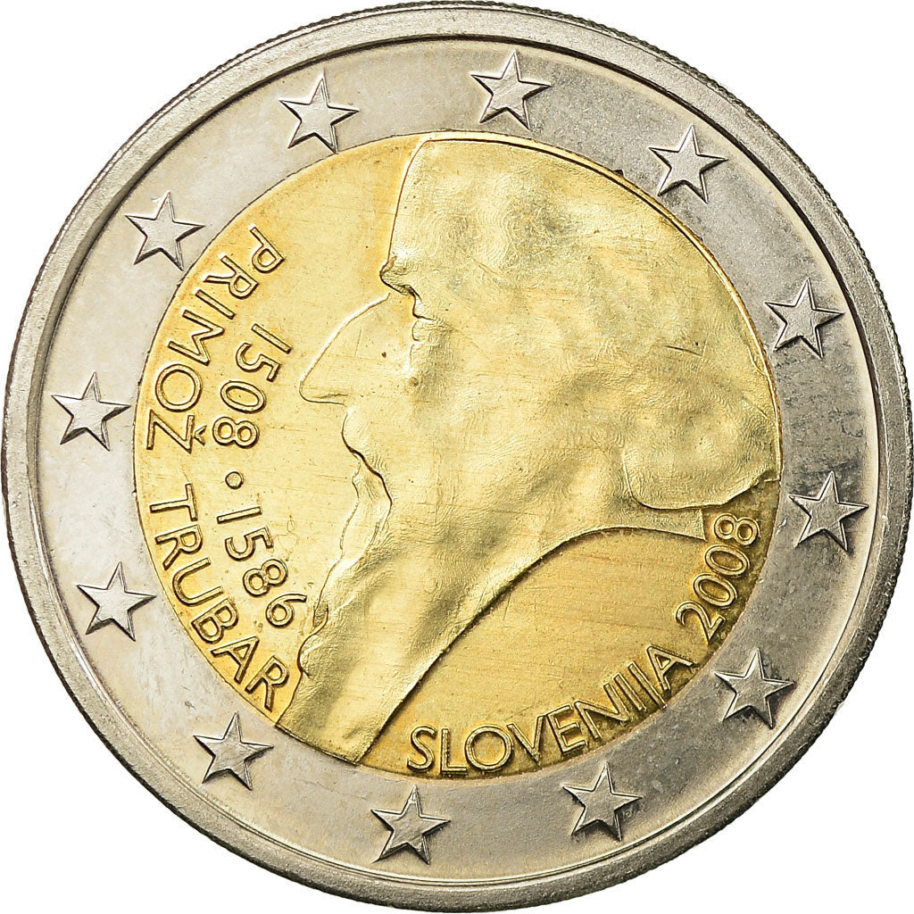 Słowenia, 2 Euro, 500 th anniversaire birth of primoz tubar, 2006, AU(55-58)