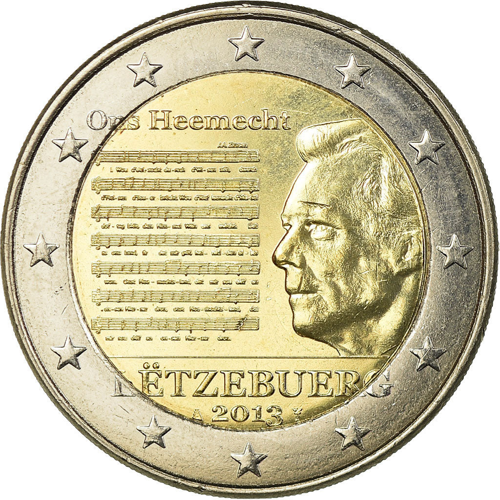 Luxemburgo, 2 Euro, Hymne National, 2013, SC, Bimetálico