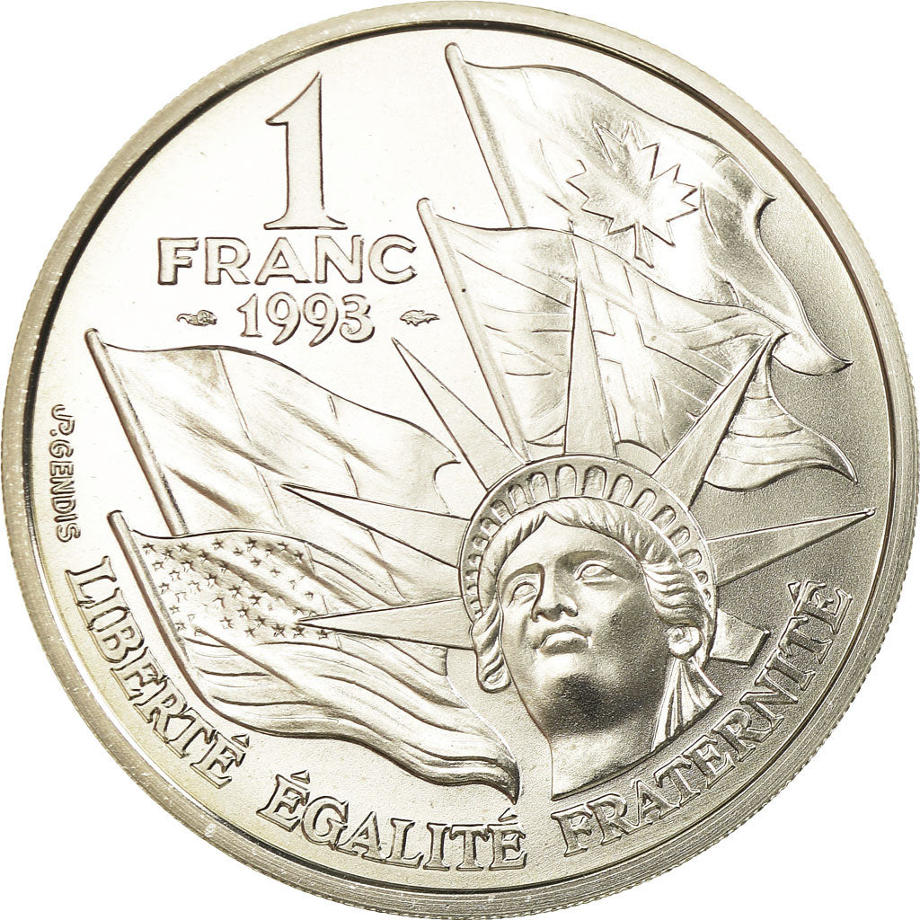 France, Franc, 1993, Paris, MS(65-70), Silver, KM:1014
