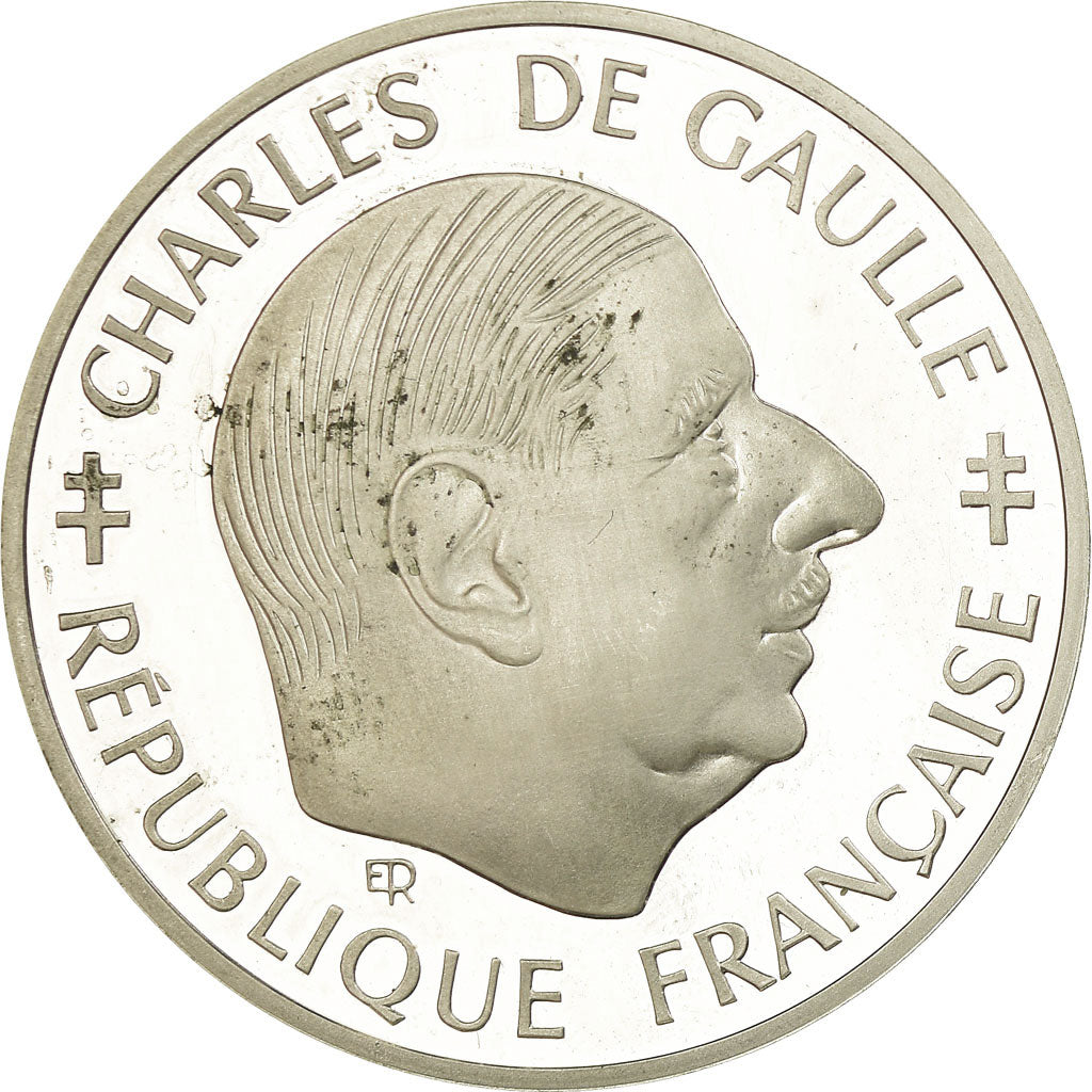 Moeda, França, Charles de Gaulle, Franc, 1988, Paris, Proof, MS(65-70), Prata