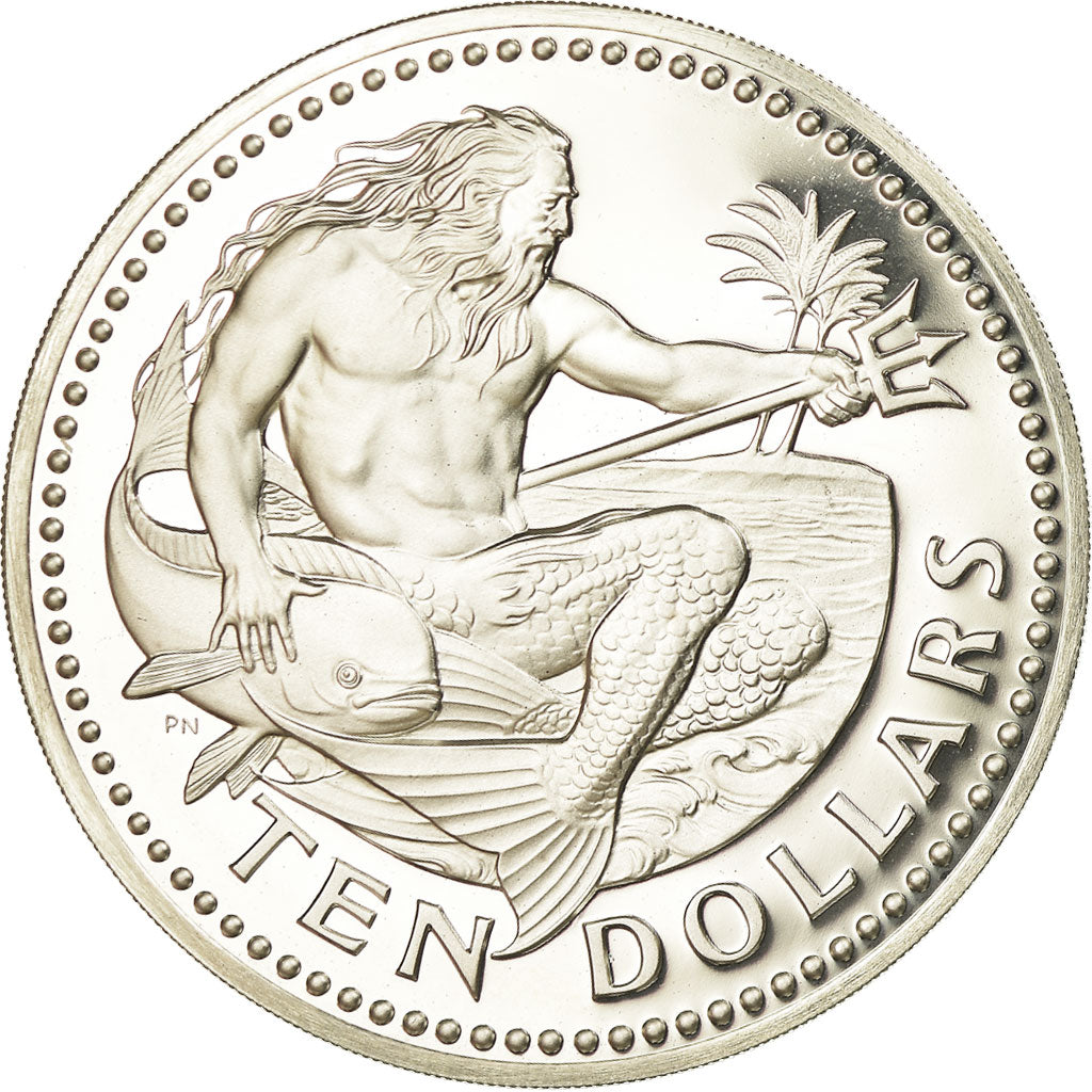 Moeda, Barbados, 10 Dollars, 1978, Franklin Mint, Proof, MS(65-70), Prata