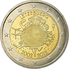 Luksemburg, 2 Euro, 10 years euro, 2012, AU(55-58), Bimetaliczny, KM:119
