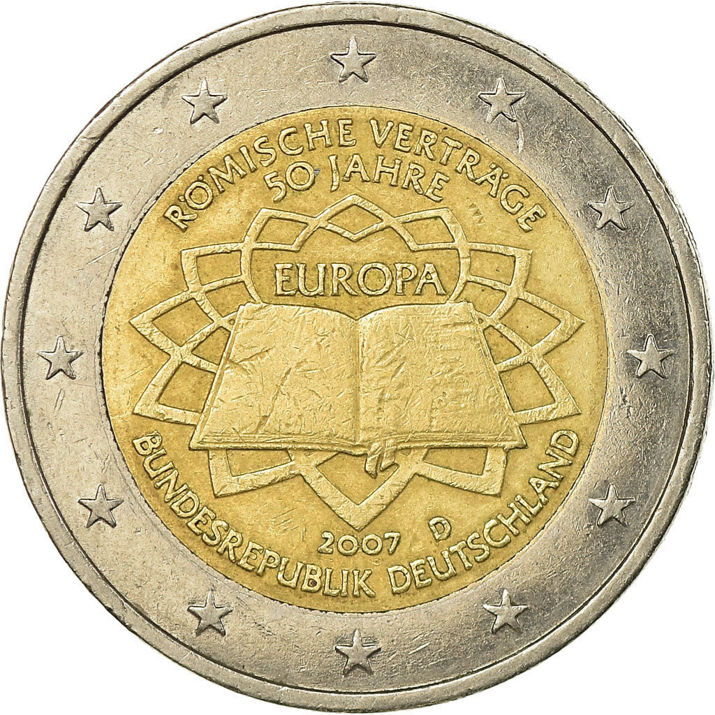 Germany, 2 Euro, Traité de Rome 50 ans, 2007, EF(40-45), Bi-Metallic