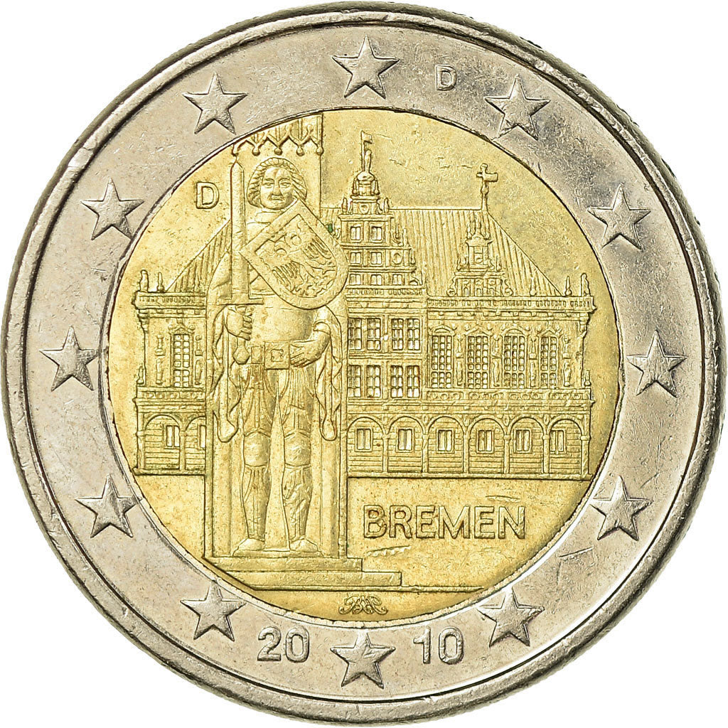 Niemcy - RFN, 2 Euro, 2010, Munich, AU(55-58), Bimetaliczny, KM:285