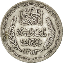 TUNISIA, 5 Francs, 1936, Paris, KM #261, AU(50-53), Silver, 4.96