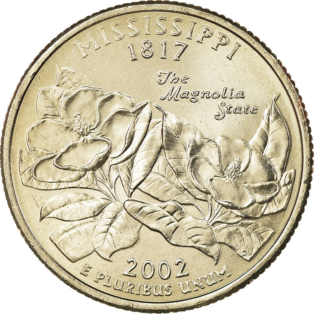 Coin, United States, Mississippi, Quarter, 2002, U.S. Mint, Philadelphia