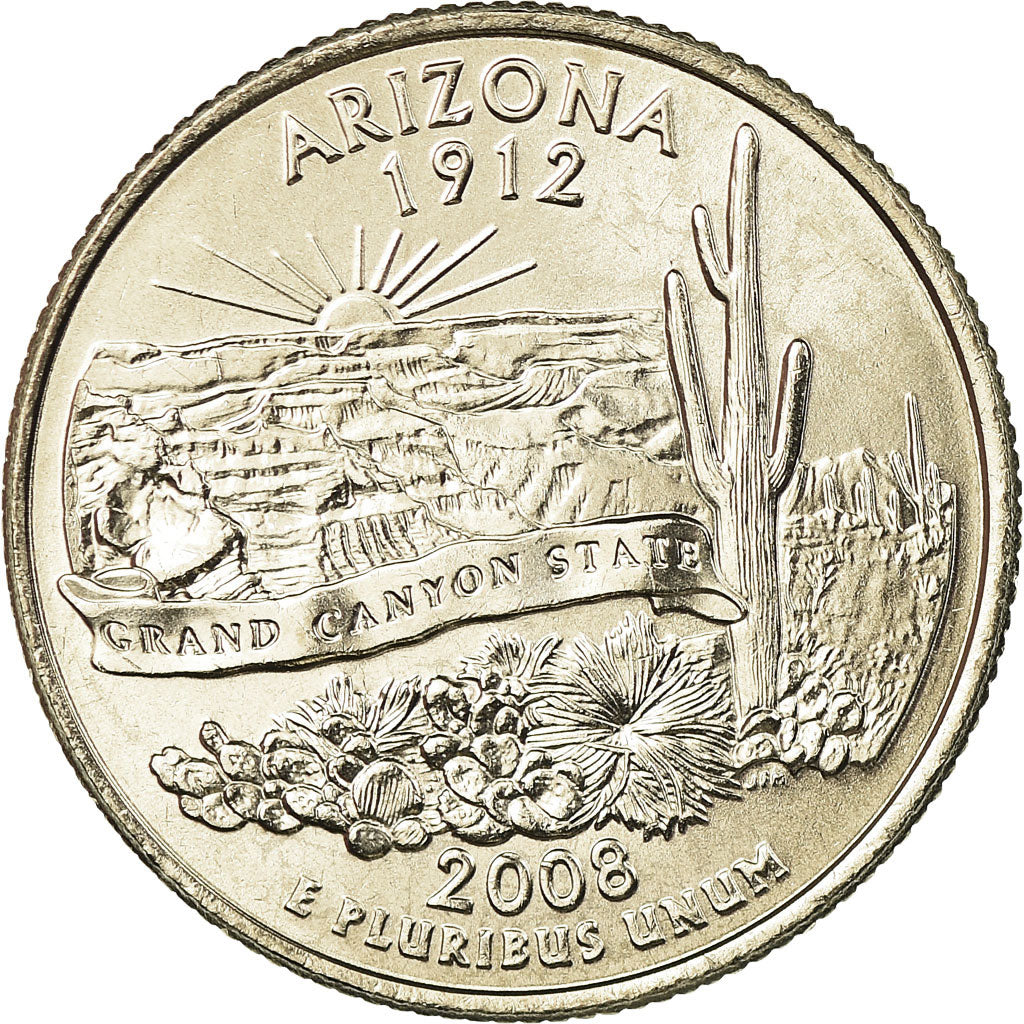 Coin, United States, Arizona, Quarter, 2008, U.S. Mint, Dahlonega, MS(65-70)