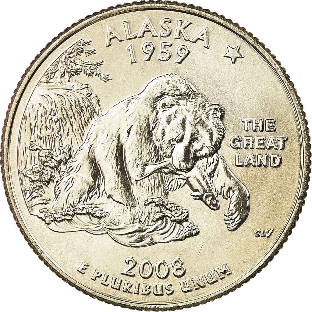 Coin, United States, Alaska, Quarter, 2008, U.S. Mint, Denver, MS(65-70)
