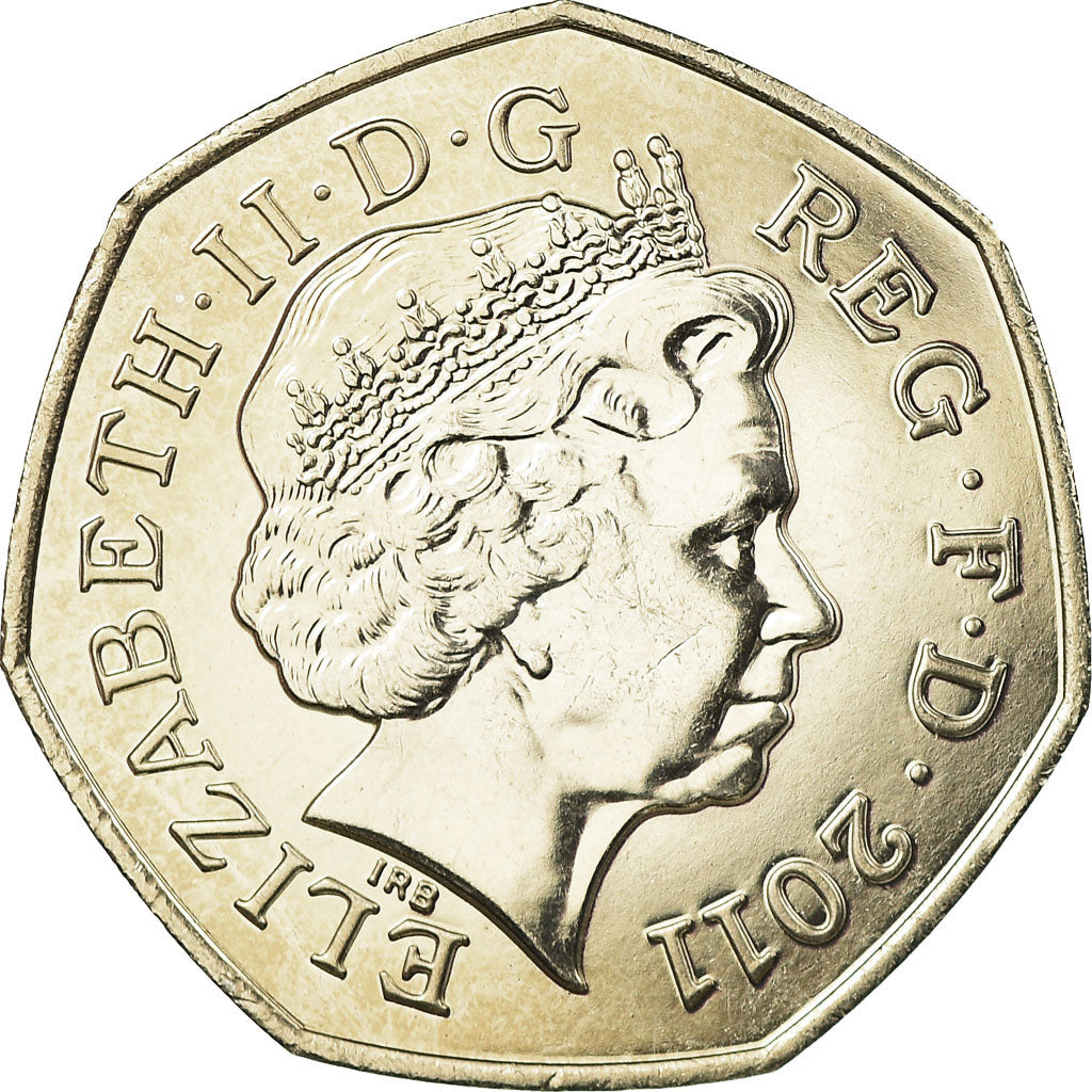 Coin, Great Britain, Elizabeth II, Canoeing, 50 Pence, 2011, British Royal Mint