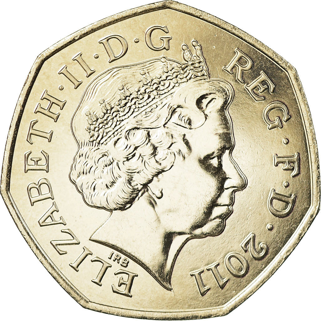 Coin, Great Britain, Elizabeth II, Cycling, 50 Pence, 2011, British Royal Mint