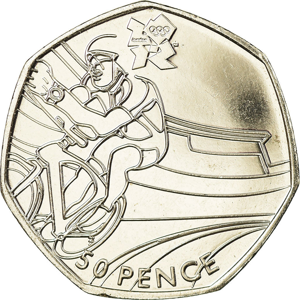 Coin, Great Britain, Elizabeth II, Cycling, 50 Pence, 2011, British Royal Mint