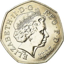Coin, Great Britain, Elizabeth II, Gymnastics, 50 Pence, 2011, British Royal