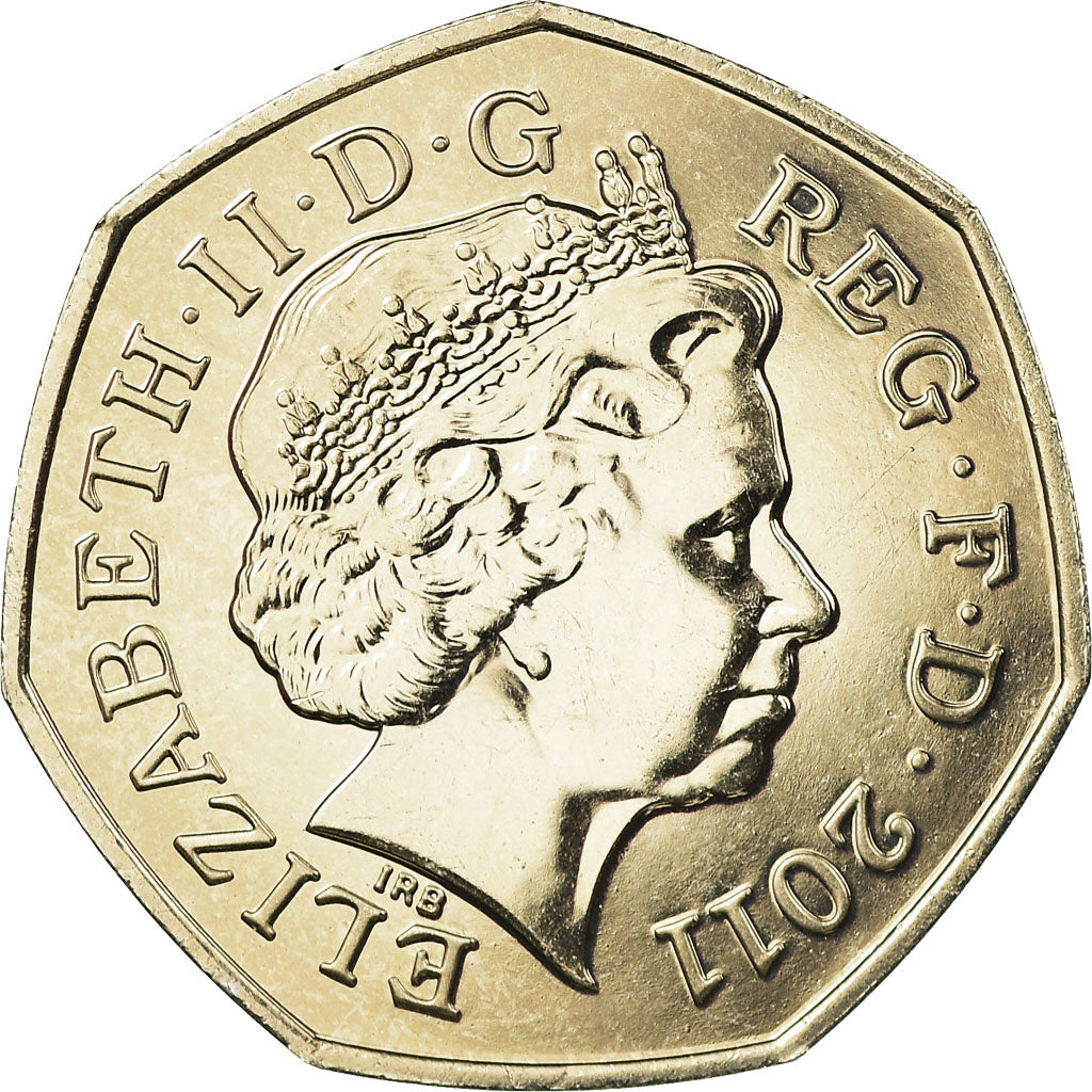 Coin, Great Britain, Elizabeth II, Hockey, 50 Pence, 2011, British Royal Mint