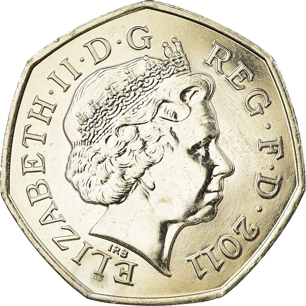 Coin, Great Britain, Elizabeth II, Triathlon, 50 Pence, 2011, British Royal