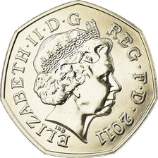 Coin, Great Britain, Elizabeth II, Badminton, 50 Pence, 2011, British Royal