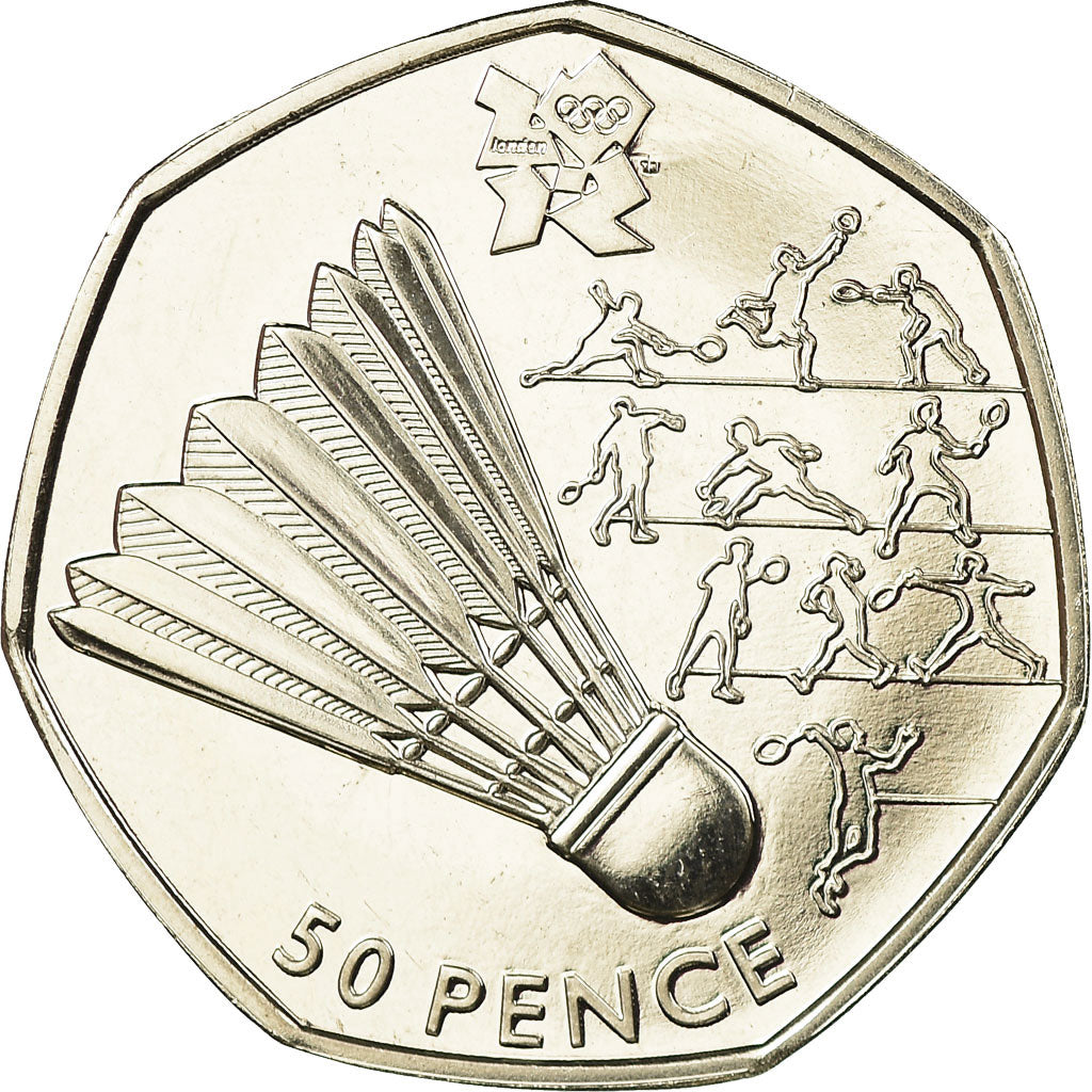 Coin, Great Britain, Elizabeth II, Badminton, 50 Pence, 2011, British Royal