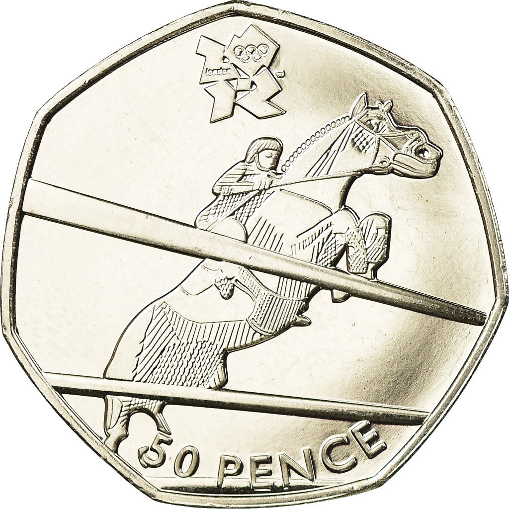 Coin, Great Britain, Elizabeth II, Equestrian, 50 Pence, 2011, British Royal
