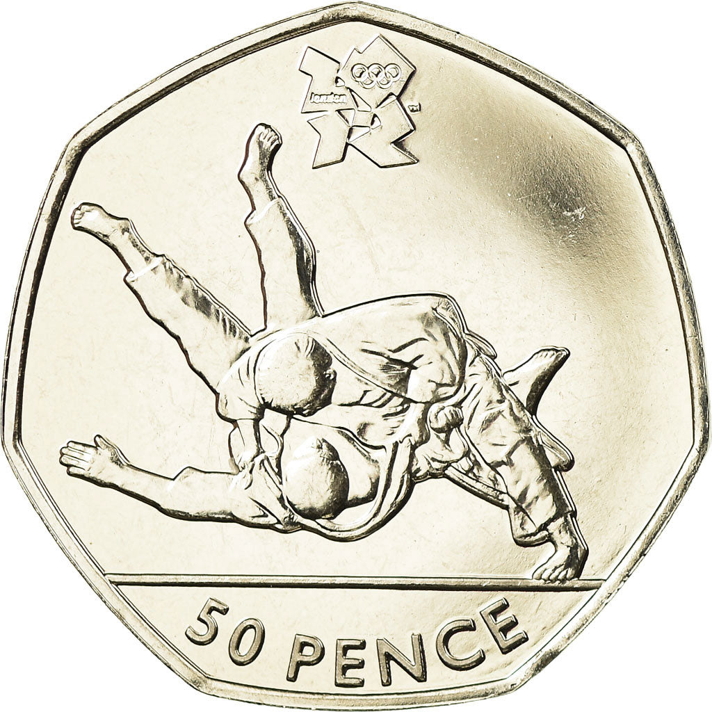 Moneda, Gran Bretaña, Elizabeth II, Judo, 50 Pence, 2011, British Royal Mint