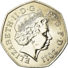 Coin, Great Britain, Elizabeth II, Basketball, 50 Pence, 2011, British Royal