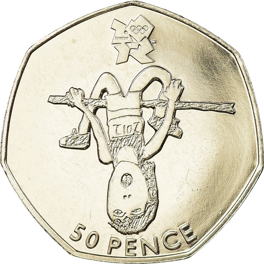 Coin, Great Britain, Elizabeth II, Athletics, 50 Pence, 2011, British Royal