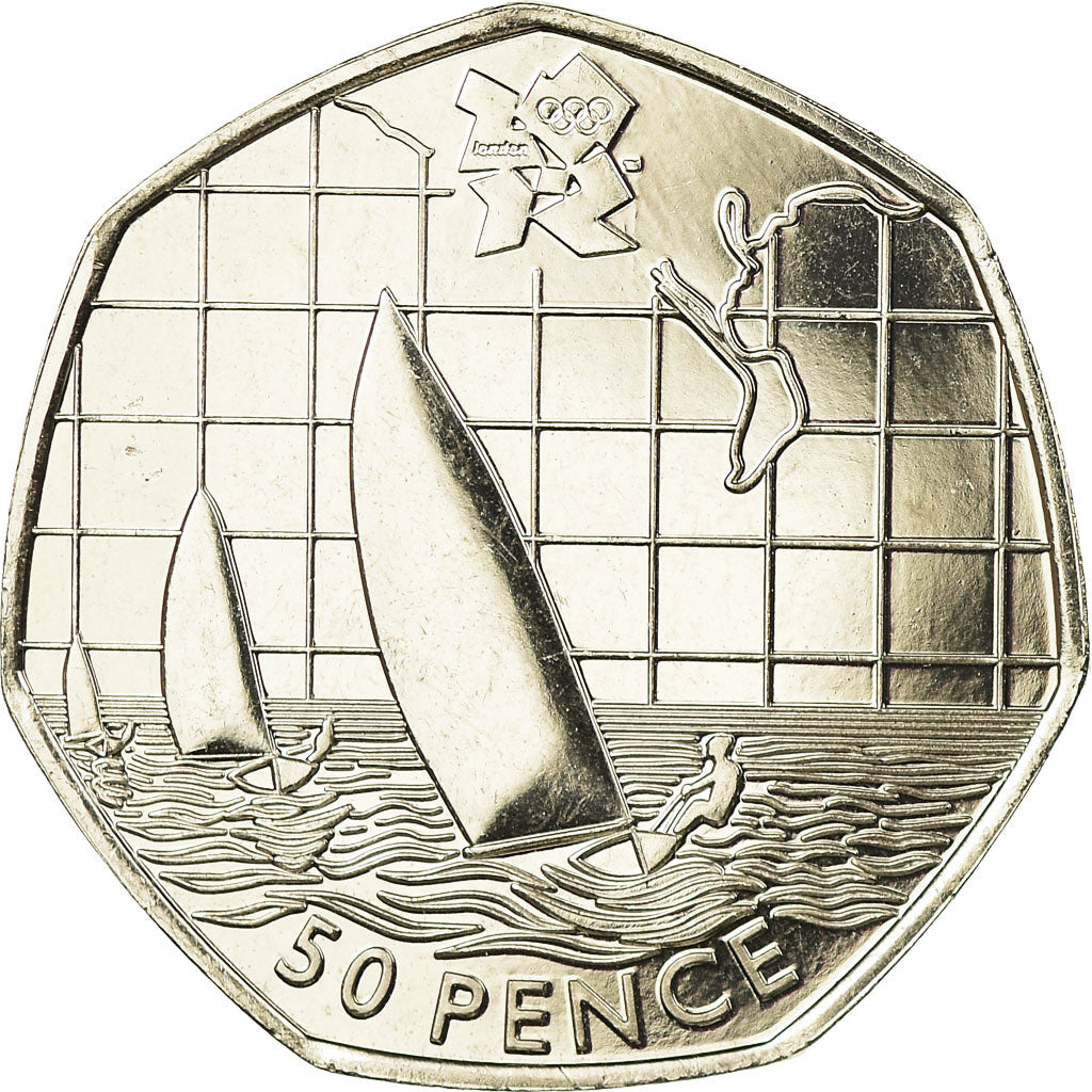 Coin, Great Britain, Elizabeth II, Sailing, 50 Pence, 2011, British Royal Mint