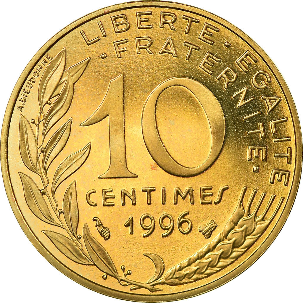 Munten, Frankrijk, Marianne, 10 Centimes, 1996, Paris, Proof, FDC